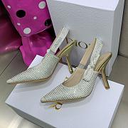  Dior high heels silver SUPER QUALITY, beautiful full beaded fabric silver - 3