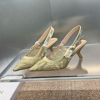 J'Adior Slingback Pumps Women D-Lace Butterfly Motif Macrame Gold