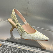 Dior Women's White J'A Canvas & Leather Slingback Pump  - 6