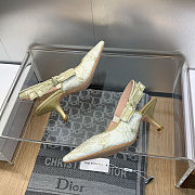 Dior Women's White J'A Canvas & Leather Slingback Pump  - 4