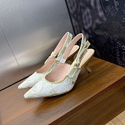 Dior Women's White J'A Canvas & Leather Slingback Pump  - 2