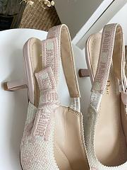 Dior Light Pink Embroidered Canvas J'Adior Slingback Pumps - 2