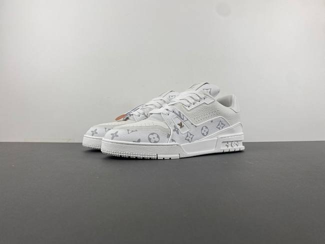Louis Vuitton Trainer white gray floral heel GNLV62 - 1