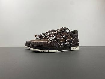 LOUIS VUITTON Trainer Low-Top Skateboard Shoes Men's Brown 1AD7C3