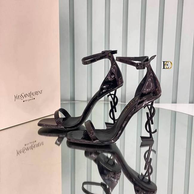 YSL opyum sandals in patent leather black - 1