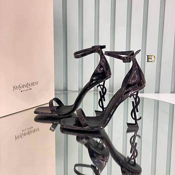 YSL opyum sandals in patent leather black