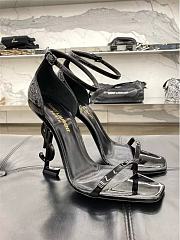 YSL opyum sandals in patent leather black - 3