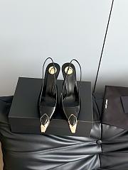 Saint Lauren* YSL25 early spring new small square head gem high heels black - 5