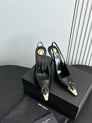 Saint Lauren* YSL25 early spring new small square head gem high heels black - 4