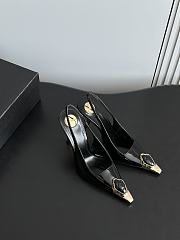 Saint Lauren* YSL25 early spring new small square head gem high heels black - 2