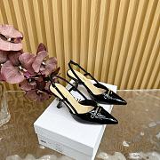 DIOR 2025 Spring and Summer New Pearl Heel Cross Strap Sandals black heigh 8cm - 6