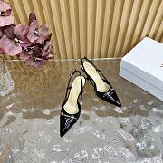 DIOR 2025 Spring and Summer New Pearl Heel Cross Strap Sandals black heigh 8cm - 5