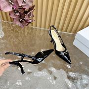 DIOR 2025 Spring and Summer New Pearl Heel Cross Strap Sandals black heigh 8cm - 3