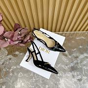 DIOR 2025 Spring and Summer New Pearl Heel Cross Strap Sandals black heigh 8cm - 4
