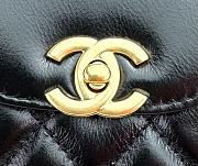 Chanel Kelly Bag Black Lambskin Silver 19x13x7cm - 6