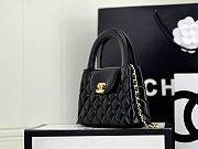 Chanel Kelly Bag Black Lambskin Silver 19x13x7cm - 5
