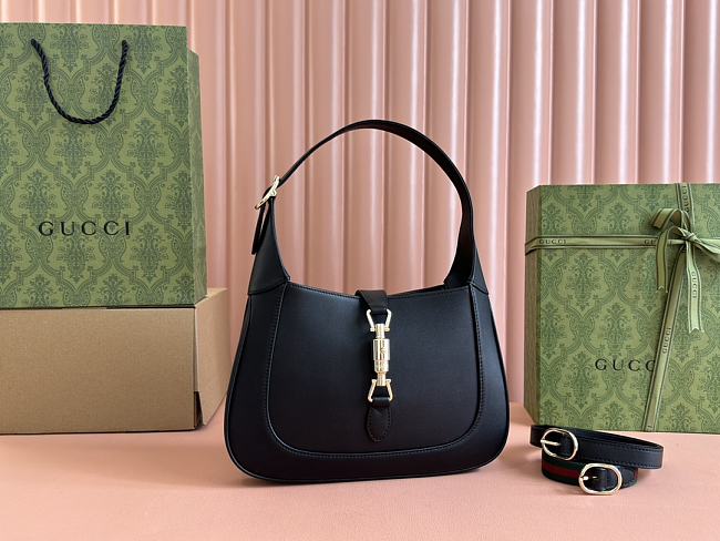 Gucci Jackie 1961 medium bag black ‎810232 AAD5V 1060 size 19x27.5x4cm - 1