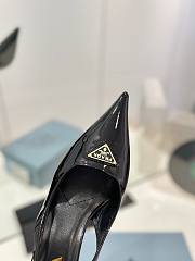 Prada Catwalk style pointed sandals with triangle buckle high heels black 7.5cm - 4