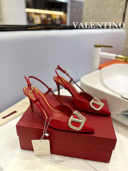Valentino Latest silk slingback high heel red 8cm - 2