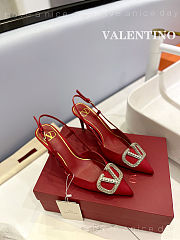 Valentino Latest silk slingback high heel red 8cm - 3