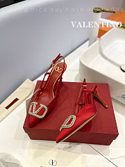 Valentino Latest silk slingback high heel red 8cm - 5