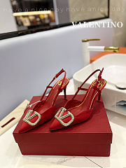 Valentino Latest silk slingback high heel red 8cm - 6