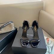 YSL OPYUM letter heel metal heel high-heeled sandals black 10.5cm - 3