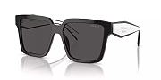 Prada PR 24ZS 1AB5SO Black White Gray Lenses Women Square Sunglasses - 3