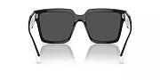 Prada PR 24ZS 1AB5SO Black White Gray Lenses Women Square Sunglasses - 2