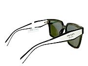 Prada PR 24ZS 1AB5SO Black White Gray Lenses Women Square Sunglasses - 6