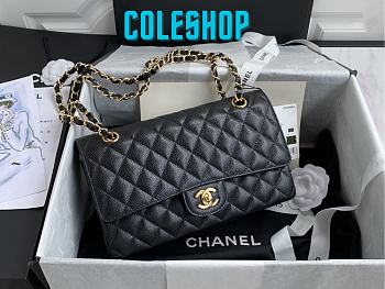 Chanel Flap Bag Caviar In Black 25cm With Gold Hardware