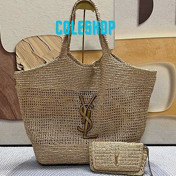 YSL Icare In Raffia Maxi Shopping Bag 55x43x5cm