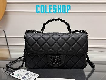 Chanel Top Handle Black Lambskin 20x6x12.5cm