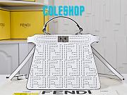 Fendi Peekaboo ISeeU Small White Leather Bag FF Interlacing 27x21x11cm - 1