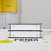 Fendi Peekaboo ISeeU Small White Leather Bag FF Interlacing 27x21x11cm - 6