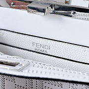Fendi Peekaboo ISeeU Small White Leather Bag FF Interlacing 27x21x11cm - 5
