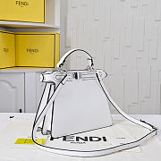 Fendi Peekaboo ISeeU Small White Leather Bag FF Interlacing 27x21x11cm - 4