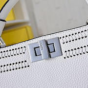 Fendi Peekaboo ISeeU Small White Leather Bag FF Interlacing 27x21x11cm - 3