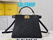 Fendi Peekaboo ISeeU Small Black Leather Bag FF Interlacing 27x21x11cm - 1