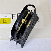Fendi Peekaboo ISeeU Small Black Leather Bag FF Interlacing 27x21x11cm - 3