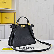 Fendi Peekaboo ISeeU Small Black Leather Bag FF Interlacing 27x21x11cm - 4