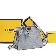 Fendi Peekaboo ISeeU Small Silver Leather Bag FF Interlacing 27x21x11cm - 4