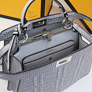Fendi Peekaboo ISeeU Small Silver Leather Bag FF Interlacing 27x21x11cm - 3