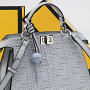 Fendi Peekaboo ISeeU Small Silver Leather Bag FF Interlacing 27x21x11cm - 2