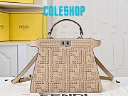 Fendi Peekaboo ISeeU Small Brown Leather Bag FF Interlacing 27x21x11cm - 1