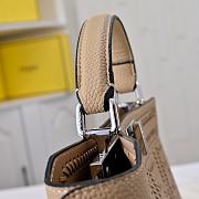 Fendi Peekaboo ISeeU Small Brown Leather Bag FF Interlacing 27x21x11cm - 3