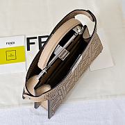 Fendi Peekaboo ISeeU Small Brown Leather Bag FF Interlacing 27x21x11cm - 6