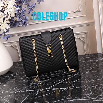 YSL Shopping Tote Bag Black 33x22x15cm