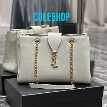 YSL Cassandra White Tote Shopper Bag 33x22x15cm