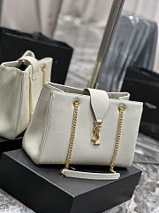 YSL Cassandra White Tote Shopper Bag 33x22x15cm - 3